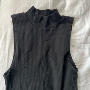 Black halter body suit
